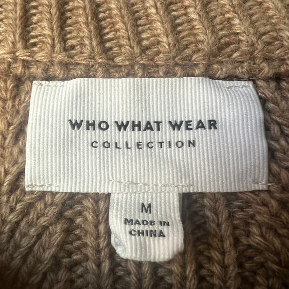 Who What Wear Knox Cable Knit Sweater Vest in Camel Brown Size M - Picture 3 of 5